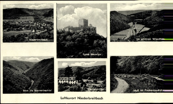 KP Niederbreitbach an der Wied, Nonnenbachtal, ruiny Neuerbur