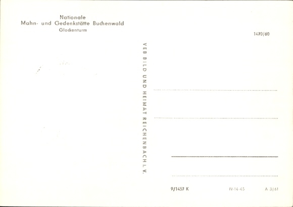 Postcard Weimar in Thuringia, National Memorial and Memorial Site Buchenwald, Bell Tower
