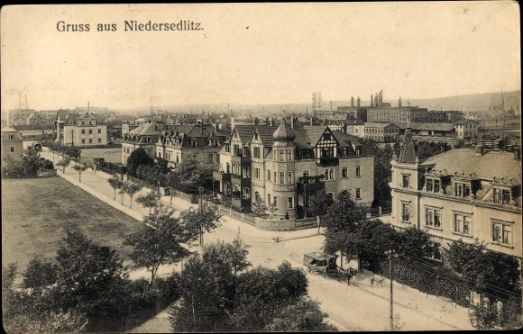 Postcard Dresden Niedersedlitz, view of the town