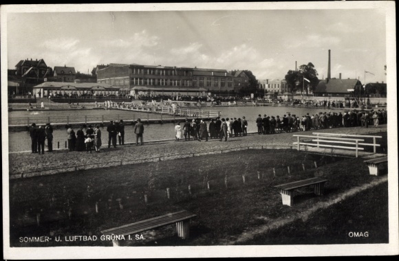 Ak Grüna Chemnitz Sachsen, Sommerbad, Luftbad