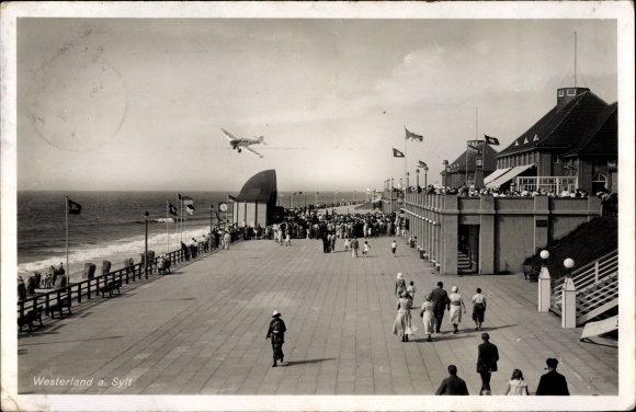 Ak List op Sylt, uitzicht op de stad, promenade