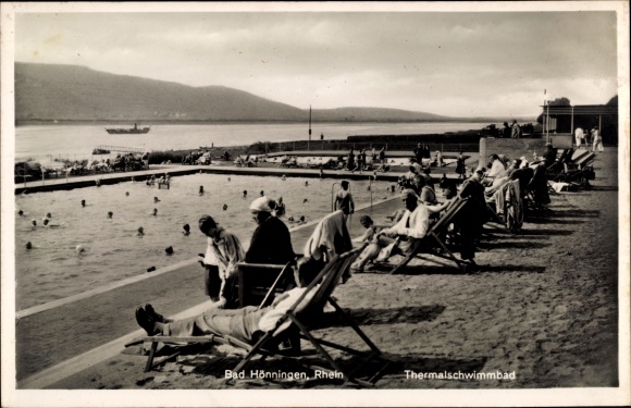 Postcard Bad Hönningen am Rhein, thermal swimming pool