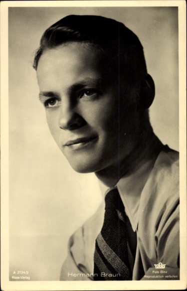 Postcard actor Hermann Braun, portrait, Ross Verlag A 2734/2