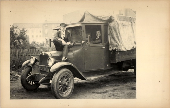 foto Ak Auto, Transport, Twee Mannen