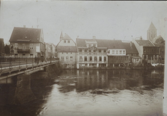 Original photo of Rheine in Münsterland, NRW, part of the Ems Bridge, around 1900