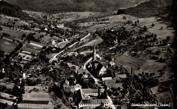 Ak Ettenheimmünster Ettenheim in Baden, Fliegeraufnahme