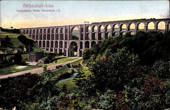 10 old Postcard Göltzschtalbrücke near Netzschkau in Vogtland, various views