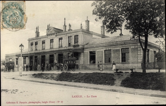 Postcard Laigle L&#39;Aigle Orne, La Gare