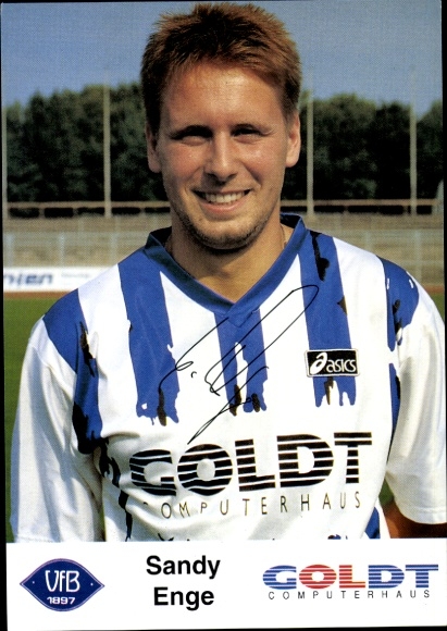 Autogrammkarte Fußballer Sandy Enge, VfB Oldenburg, Autogramm