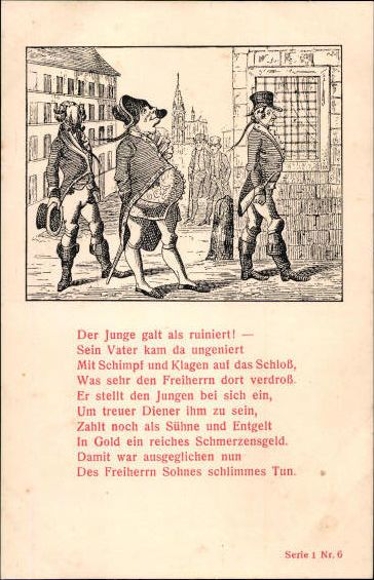 6 Postcard Münchhausen Series 1, 1-6