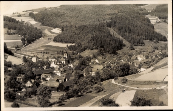 Ak Marktgölitz Probstzella Thüringen, Totalansicht der Ortschaft