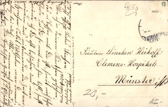 Postcard Hassel on the Weser, total view of the colony