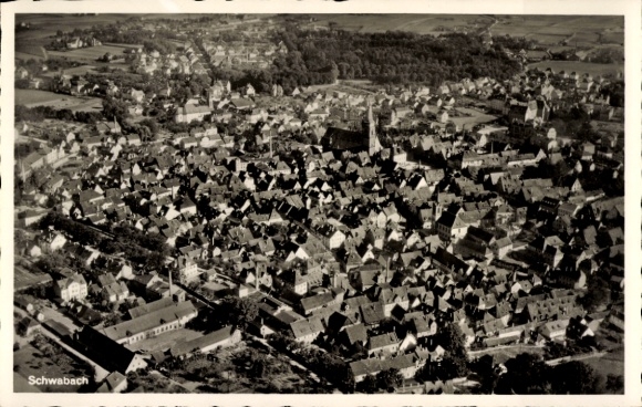 Postcard Schwabach in Middle Franconia Bavaria, aerial photograph
