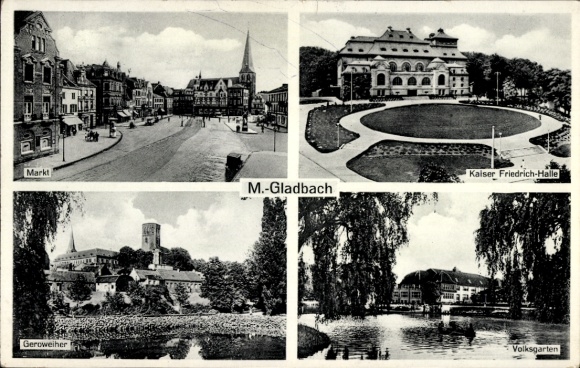 Mönchengladbach on the Lower Rhine, Market, Kaiser Friedrich Hall, Geroweiher, Volksgarten