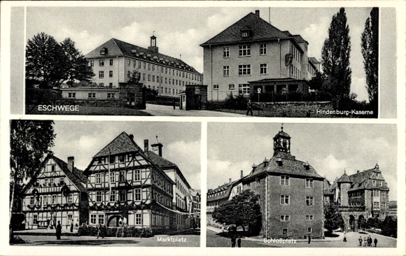 KP Eschwege an der Werra, koszary Hindenburga, plac zamkowy, rynek