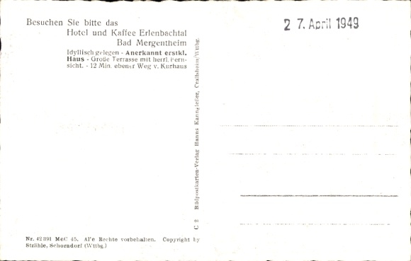 Postcard Bad Mergentheim in Tauberfranken, aerial photograph