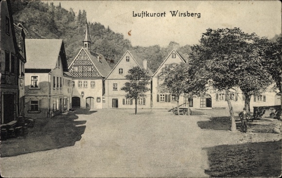 PC Wirsberg in the Franconian Forest Bavaria, view of the village, church