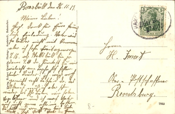 Postcard Bredstedt in North Friesland, part of the mill pond