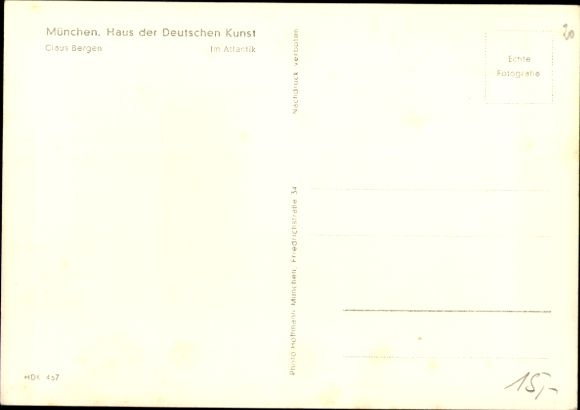 Artysta KP Bergen, Claus, Na Atlantyku, niemiecki U-Boot, HDK 467
