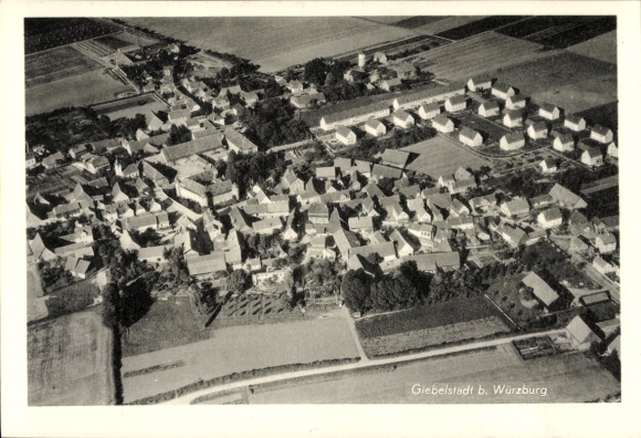 Postcard Giebelstadt in Lower Franconia, aerial photograph
