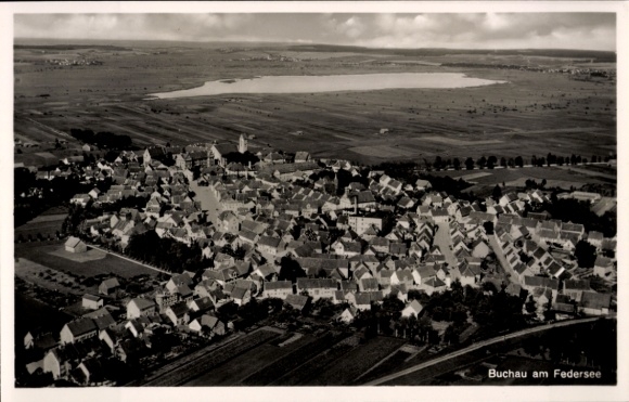 Postcard Bad Buchau am Federsee Upper Swabia, aerial photograph