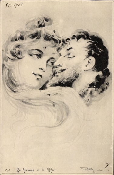 Artist Postcard The Woman and the Husband, portrait