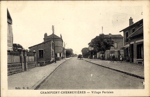 Ak Champigny-Chennevières Val de Marne, Village Parisien