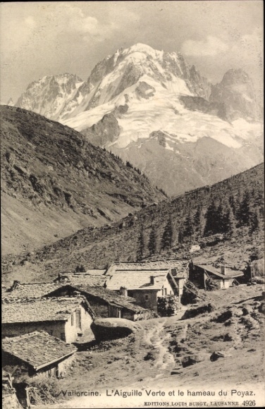 Ak Vallorcine Haute Savoie, Berglandschaft, Aiguille Verte, Hameau du Poyaz, Vallorcine