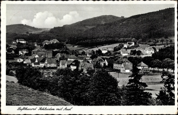 Postcard Schleiden in the Eifel, view of the place with Auel