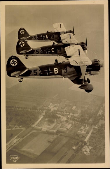 Postcard Henschel Hs 123, Luftwaffe, dive combat single seater