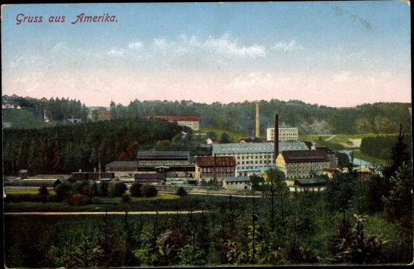 Postcard Amerika Penig in Saxony, general view, factory facilities