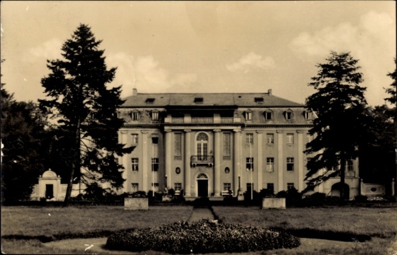 Postcard Tangerhütte in the Altmark, historic building, garden, trees, from the 1960s