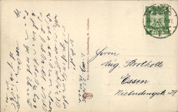 Postcard Mönchengladbach on the Lower Rhine, Hohenzollernstraße