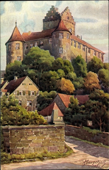 Artist PC Marshal V., Meersburg on Lake Constance, castle