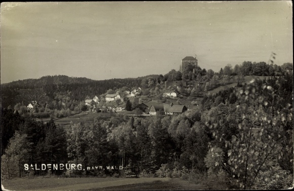 Foto Ak Saldenburg in Niederbayern, panoramisch uitzicht over de stad en omgeving