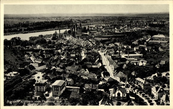 Postcard Breisach am Oberrhein, aerial photograph