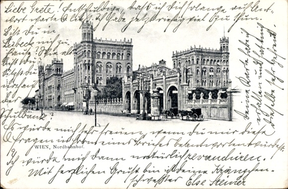 Postcard Vienna 2 Leopoldstadt, Nordbahnhof