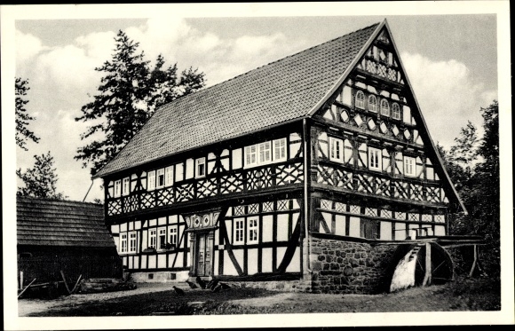 Postcard Ilbeshausen Hochwaldhausen Grebenhain Hesse, Teufelsmühle built in 1691