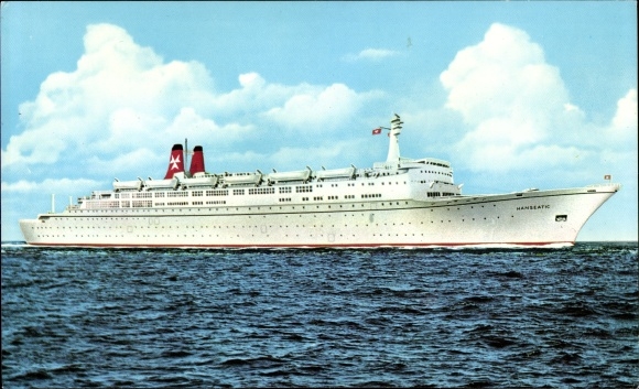 Postcard ferry TS Hanseatic, German Atlantic Line