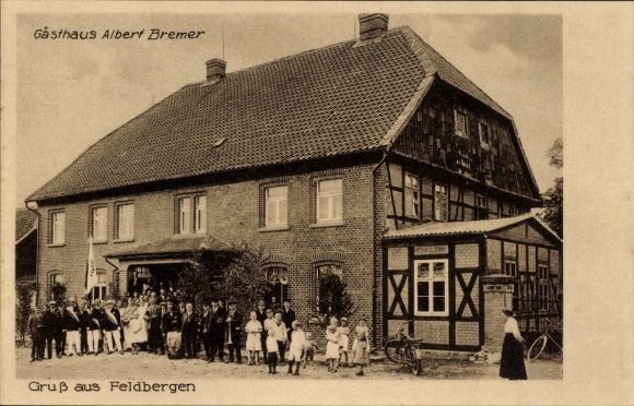 Ak Feldbergen Söhlde in Nedersaksen, Gasthaus Albert Bremer, gasten