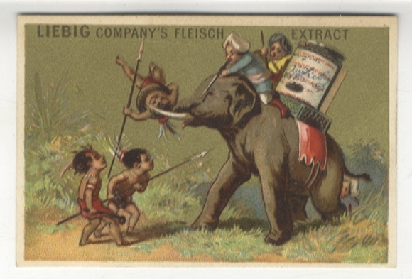 Liebig single picture A 45 S 123 Elephant story, picture 2, 1883