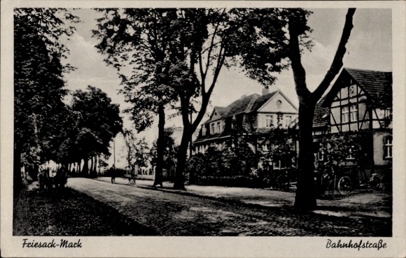 Postcard Friesack in Havelland, Bahnhofstraße