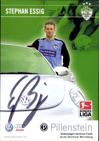 Autograph card footballer Stephan Essig, SpVgg Greuther Fürth, autograph