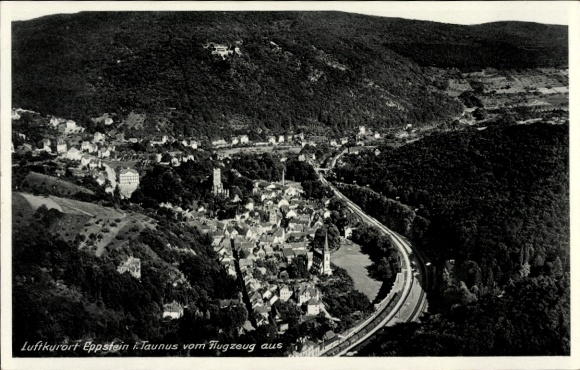 Postcard Eppstein im Taunus, aerial photograph
