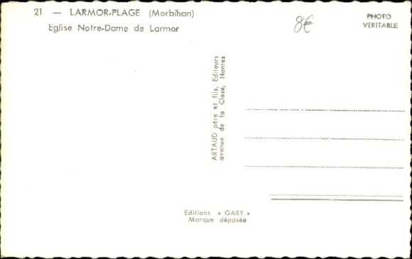Postcard Lamor-Plage, Notre-Dame church