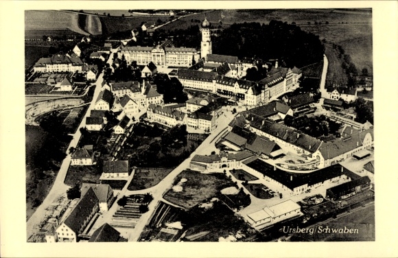 Ak Ursberg in Schwaben, Luftaufnahme