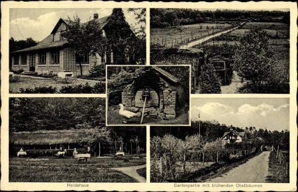 Postcard Harrendorf Hagen im Bremischen in Niedersachsen, Pension Waldesruh, Inh. Martin Götze, Heidehaus