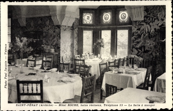 Ak Saint Peray Ardèche, Hotel Roche, Salle a manger, Innenansicht