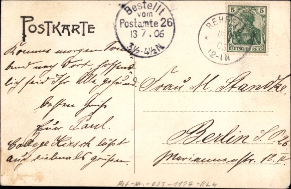 Postcard Garzau in der Mark, castle, church, inn