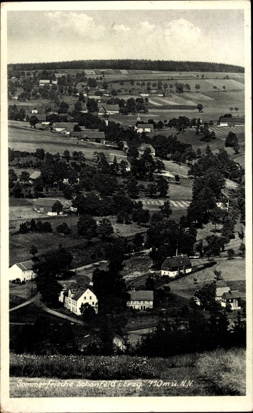 PC Schönfeld Dippoldiswalde in the Eastern Ore Mountains, view of the town and surroundings